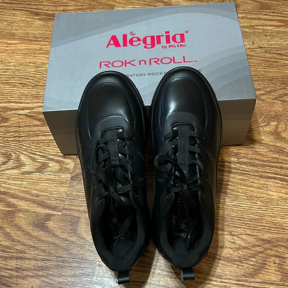 Black Alegria loafers. European size 39. NEW in box.